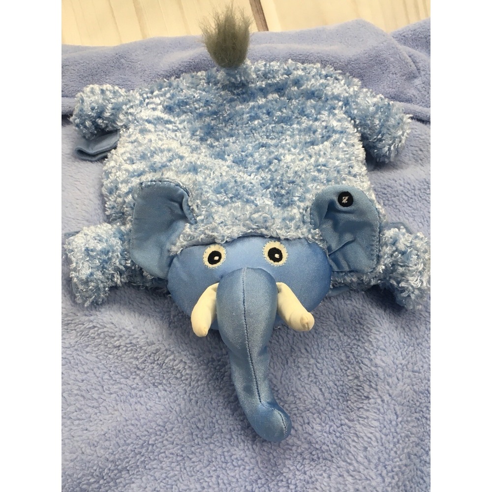 Zoobies Ellema Elephant Lovey 3-in-1 Plush Pillow Blanket Baby Boy BLUE 22"x29"
